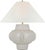 Modern Thomas O'Brien by Visual Comfort Signature Cap-Ferrat 26" Table Lamp in White Crackle with Linen Flared Shade For Sale - Image 3 of 3