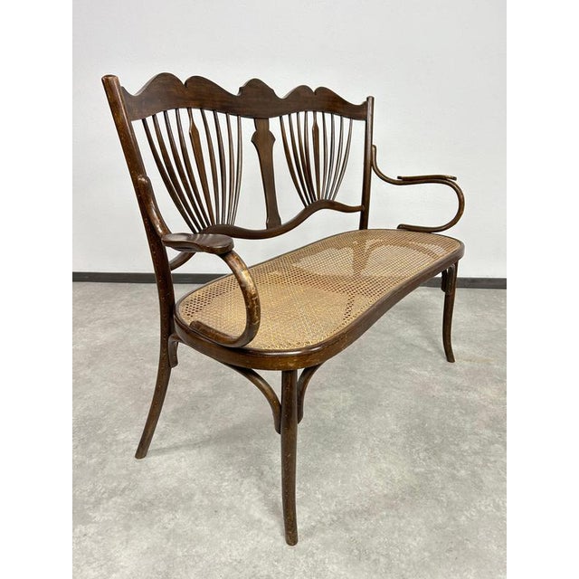 Wood Art Nouveau Seating Group from Fischel Austria, 1920s, Set of 5 For Sale - Image 7 of 18