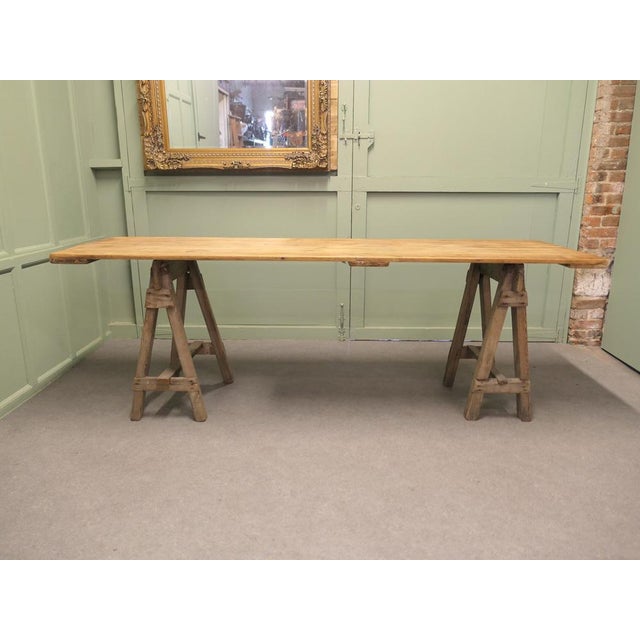 8ft Elm Harvest Table from South West France, Christmas Dinner Picnic Barbecue This is a Very Long French Harvest Table or...