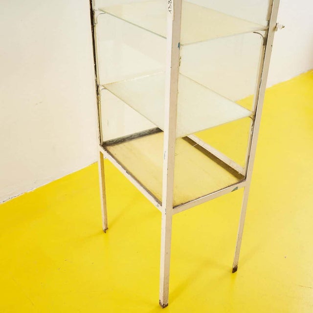 Metal Vintage Medical Office Display Cabinet For Sale - Image 7 of 8