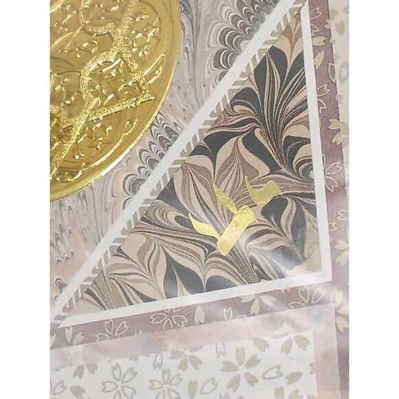 1960s Exotic 3d Foil Watercolor Art Star of David Artist Signed Framed Gold Handpainted For Sale In San Diego - Image 6 of 16