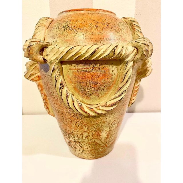 Antique/Vintage Southwestern Terracotta Pottery Vase With Sculpted Rope Design For Sale - Image 9 of 11