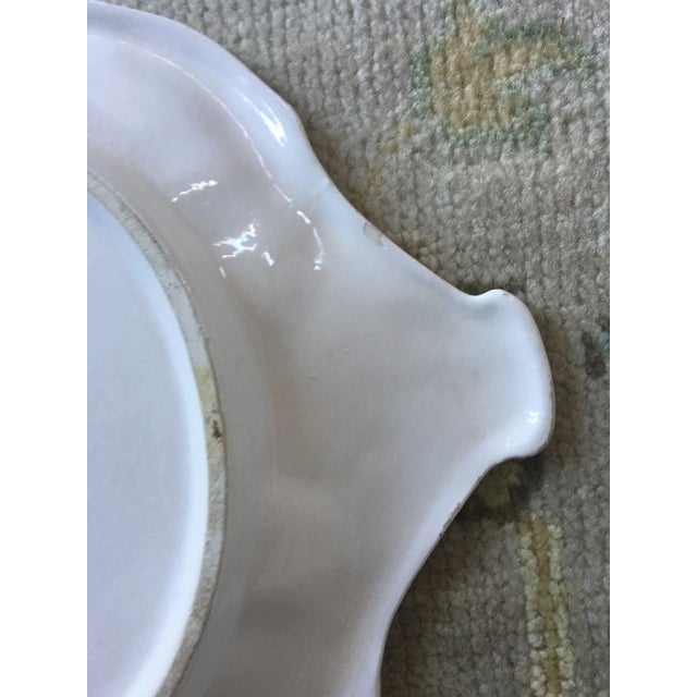 Ceramic Large English Ironstone Serving Dish With Flora Naturalist Design For Sale - Image 7 of 12
