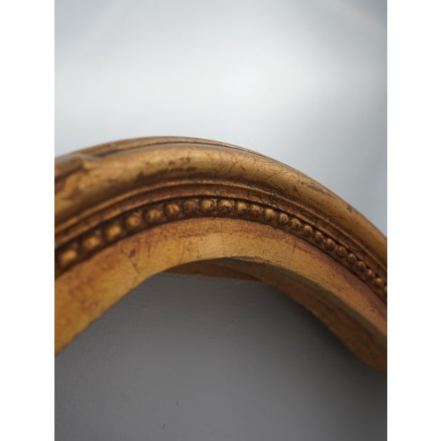 Vintage Gold Leaf Frame Horizontal Over Mantle Mirror For Sale - Image 9 of 11