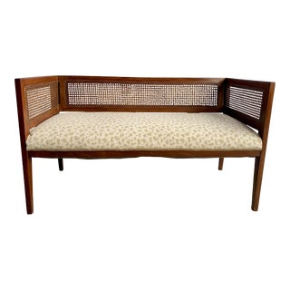 Mid 20th Century Caned Bench For Sale