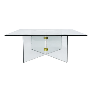Glass and Brass Mid-Century Coffee/Cocktail Table, Pace Attributed