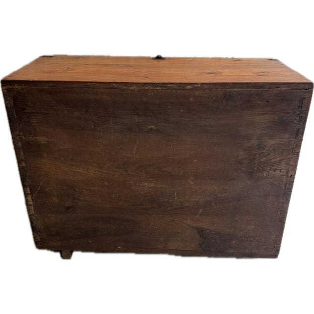 Vintage Korean Bandaji Blanket Chest With Hand-Forged Iron Hardware For Sale - Image 4 of 9