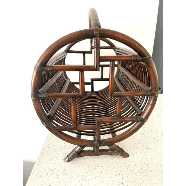 Mid 20th Century Vintage Bentwood Brighton Pavilion Chinese Chippendale Bamboo Storage Catch-All For Sale - Image 5 of 9