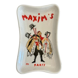 Maxim's Paris France Ceramic Tip Tray Dish For Sale