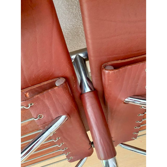 Bauhaus Cinema Series Chrome & Leather Armchair Bench Cinema by Pfalzberger, 1970s For Sale - Image 11 of 18