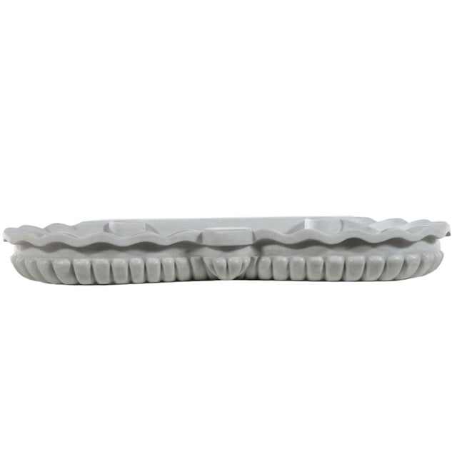American Stunning Extra Large Carved Marble Sink For Sale - Image 3 of 5