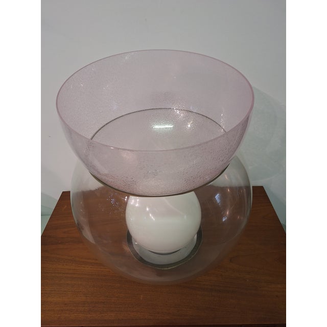 Metal Table Lamp Flower Holder Model Giova Grande Parabola Rosa Pulegosa by Gae Aulenti for Fountain Art, 1970s For Sale - Image 7 of 12