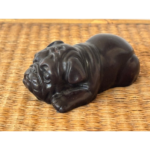 Charming carved ebony pug! This sweet little dog is small yet heavy because of ebony's density and would be a perfect desk...
