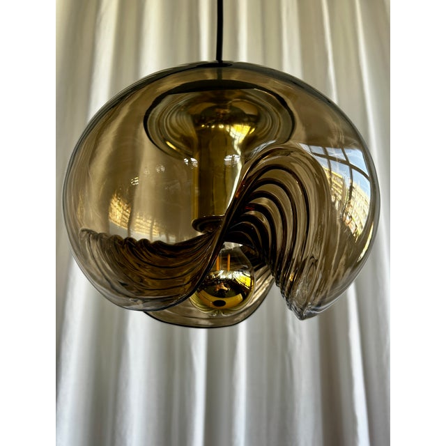 Space Age Smoked Glass Futura Biomorphic Pendant by Koch & Lowy for Peill & Putzler, Germany, 1970s For Sale - Image 10 of 18