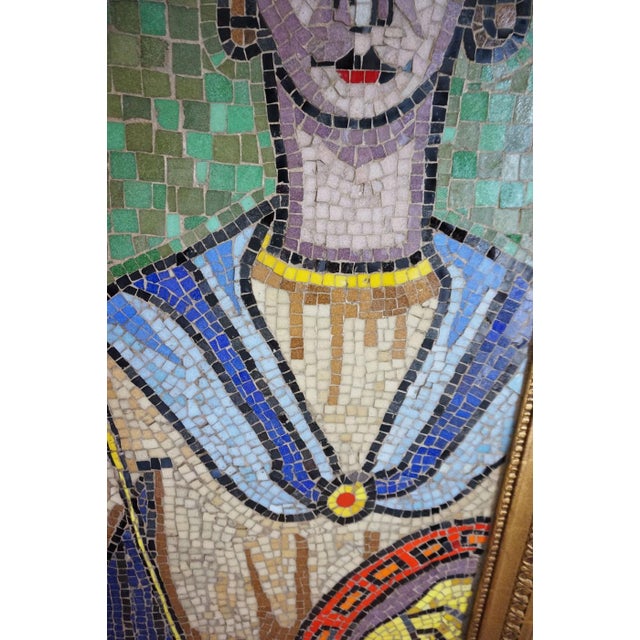 Large Framed Ceramic Mosaic Artwork of Roman Warrior, 1960s For Sale - Image 4 of 9