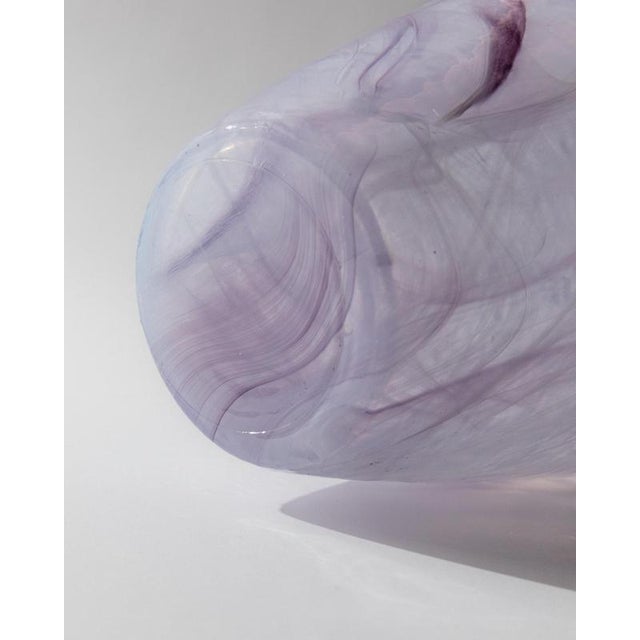 Large Vintage Vase in Lilac and White Swirl Glass, 1970s For Sale - Image 10 of 11