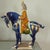 Beijing Niren Zhang Tang Style Cobalt Sancai Glazed Horse & Rider Figurine - 17" For Sale - Image 9 of 16