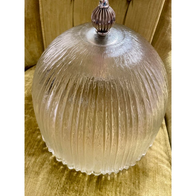 Transparent Large Midcentury Glass Dome Pendant Light For Sale - Image 8 of 12
