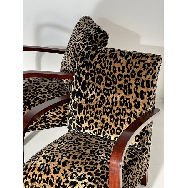 Deco Armchairs in Animalier Fabric, 1930s, Set of 2 For Sale - Image 4 of 8