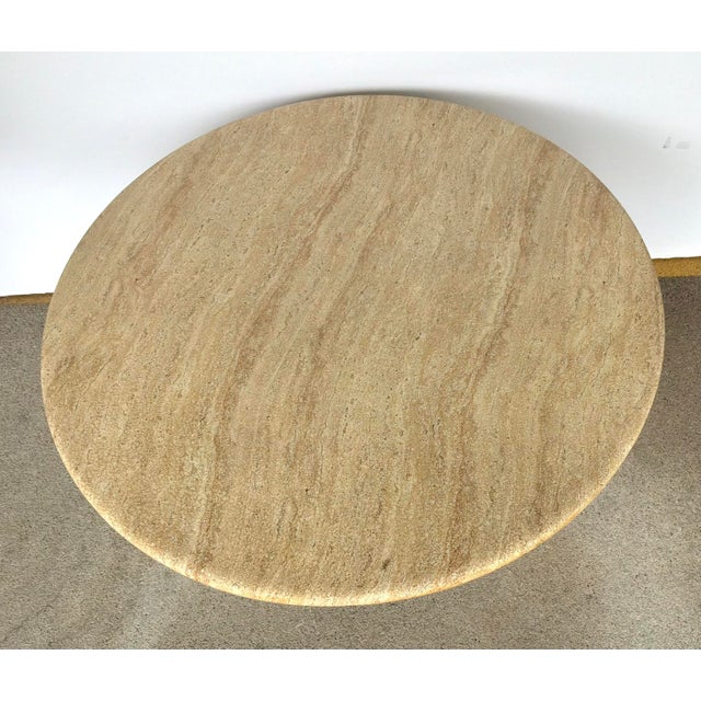 Original retail $1212, stylish Modern Tan Round Concrete Accent Table, showroom floor sample