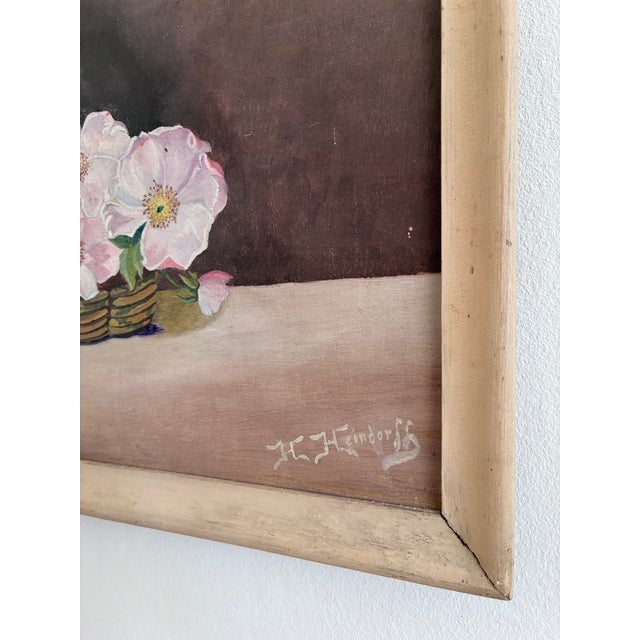 Vintage Original Flower Oil Painting, Floral Still Life Art For Sale - Image 10 of 13