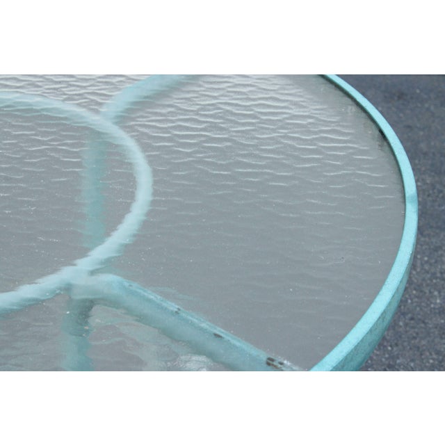 Woodard Round Glass Top Outdoor Patio Dining Table For Sale - Image 12 of 12