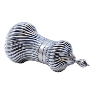 Silver Lighter with Knob Top and Removable Lid For Sale