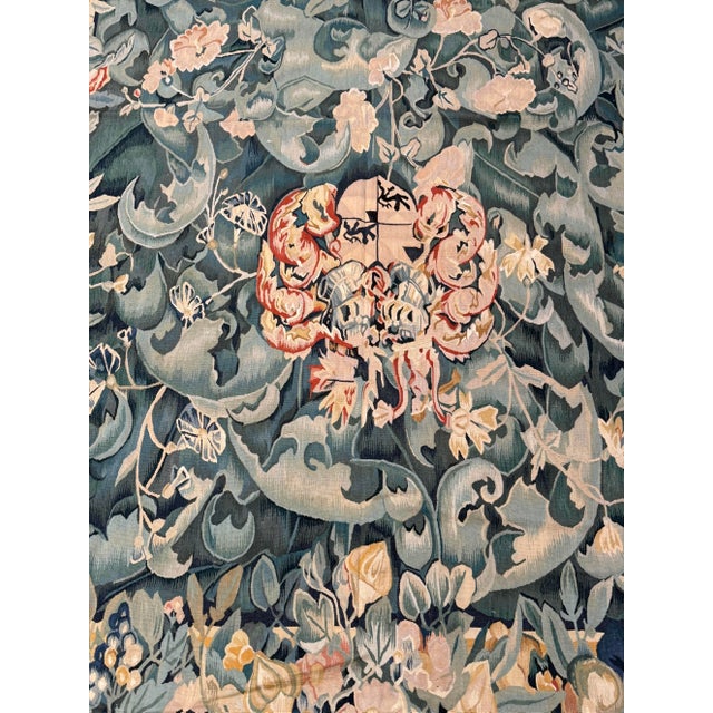 Traditional Early 21st Century Vintage Flemish Style Floral Verdure Tapestry For Sale - Image 3 of 7