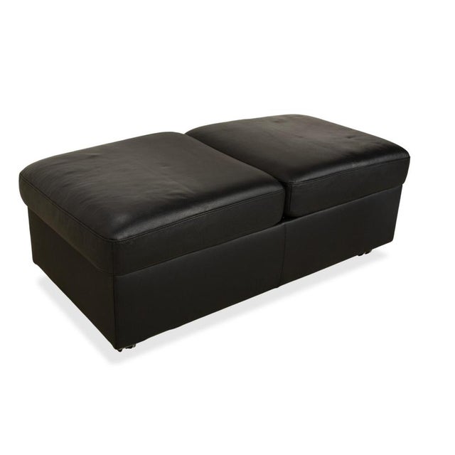 Modern Arion Ottoman in Black Leather from Stressless For Sale - Image 3 of 14