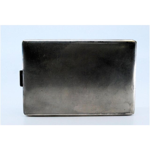 Silver Cigarette Case with Guilloche Bands at the Top and Hinged Lid For Sale - Image 10 of 11