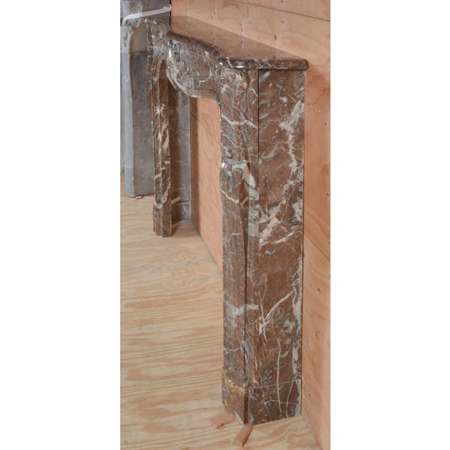 French 18th Century Antique Louis XV Rouge Rince Marble Mantel For Sale - Image 3 of 10
