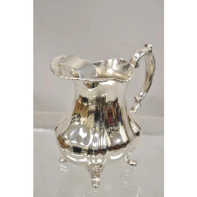 Vintage Lancaster Rose by Poole 401a Epca Silver Plated Water Pitcher For Sale - Image 9 of 11