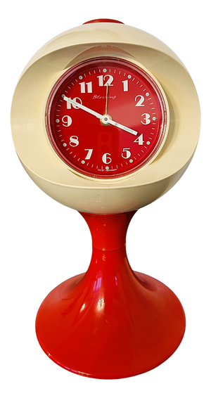Mechanical Table Clock with Tulip Base from Blessing, West Germany, 1970s