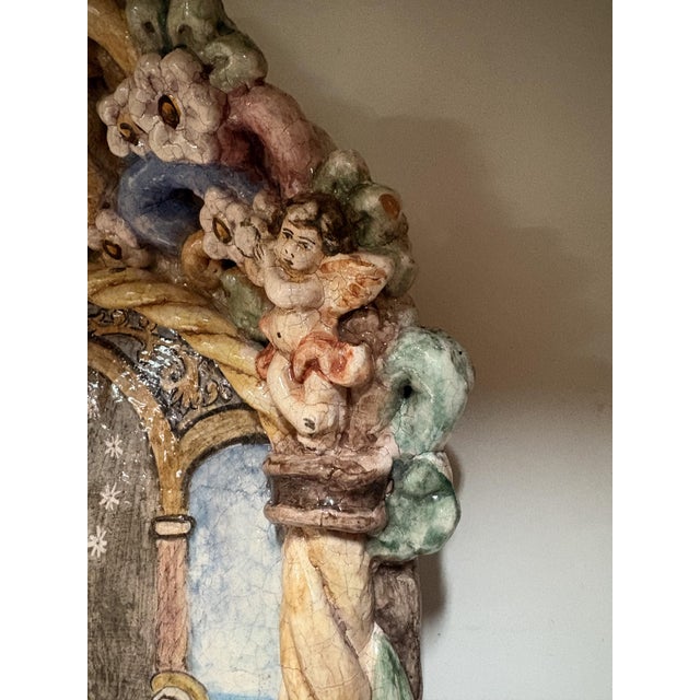 Ceramic Holy Water Stoup of Our Lady of Pompeii, 1950 For Sale - Image 7 of 13