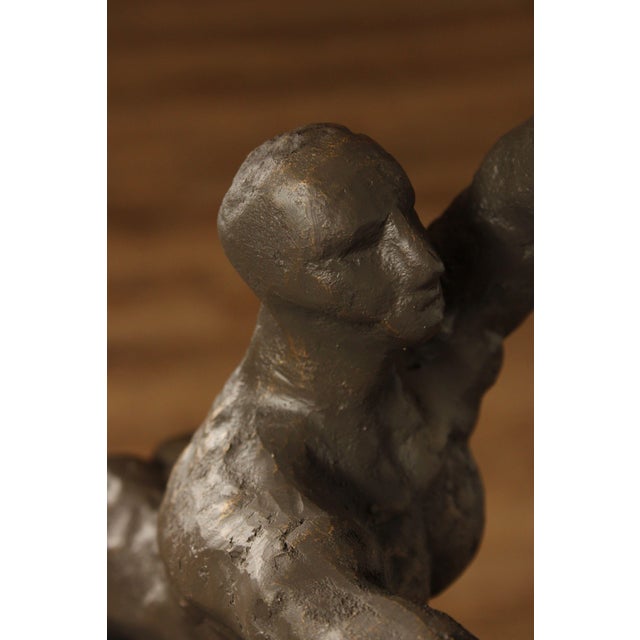 Reaching For Center Large Sculpture on Pedestal For Sale - Image 11 of 12