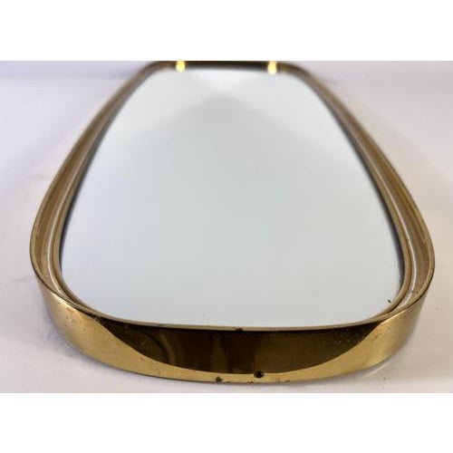 1960s Italian Brass Framed Wall Mirror, Italy, 1960s For Sale - Image 5 of 11