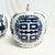 Mid 20th Century Vintage Chinoiserie Blue & White Happiness Melon Jars - A Pair. For Sale - Image 5 of 11