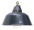 Vintage Industrial Blue Enamel and Cast Iron Pendant Lamp For Sale