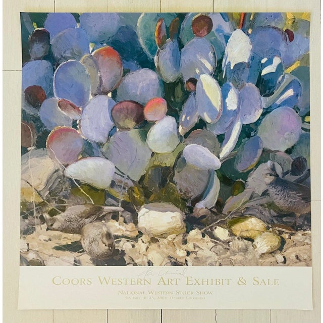 Rustic Vintage Artist Signed Coors Western Art Exhibit & Sale 2004 Poster For Sale - Image 3 of 4