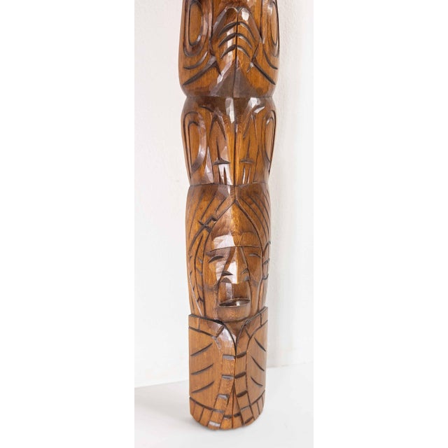 Late 20th Century Northwest Coast Squamish Native American Indian Totem by R Krawchuk For Sale - Image 10 of 18