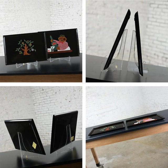 Mid-20th Century Mid-Century Modern Pair Couroc Trays & Orange Vintage Plastic Salad Serving Set For Sale - Image 9 of 12