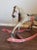 A beautiful turn of the 19th/20th century early rocking horse, handcrafted, carved from solid wood, polychrome painted,...