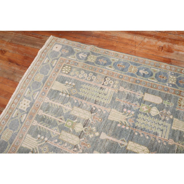 Blue Zabihi Collection Weeping Willow Tree Antique Persian Malayer Rug For Sale - Image 8 of 10