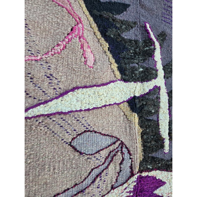 1980s Dinosaur Egg: Hand Woven Tapestry Primitive Flower Series For Sale In Philadelphia - Image 6 of 9