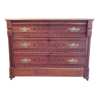 1870's Heirloom Eastlake Cherry Dresser For Sale
