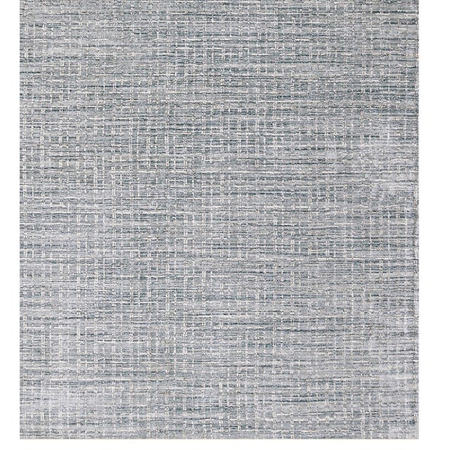 2020s Simplicity Comfort Blue Beige Hand Loomed Rug 12ft 7in X 13ft For Sale - Image 5 of 8