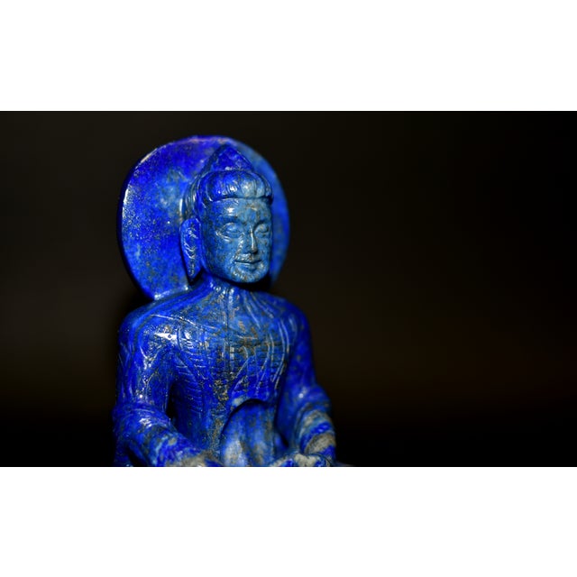 Lapis Lazuli Buddha Statue Stately Presence For Sale - Image 16 of 17