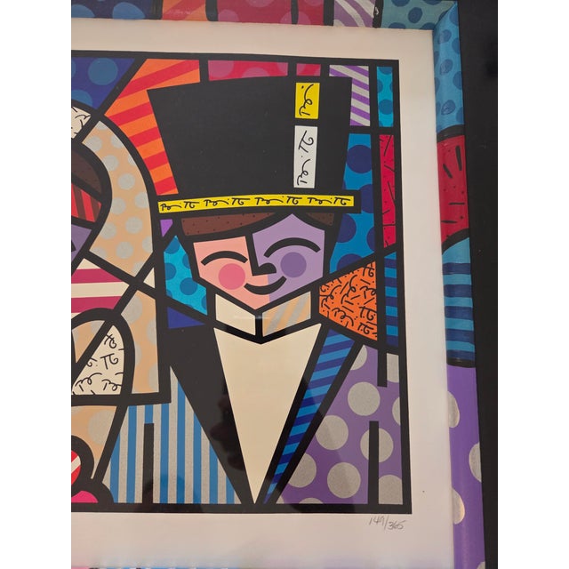 Black 1990s Romero Britto Bride and Groom Pop Art Framed Limited Edition Serigraph Print 149/365 For Sale - Image 8 of 14