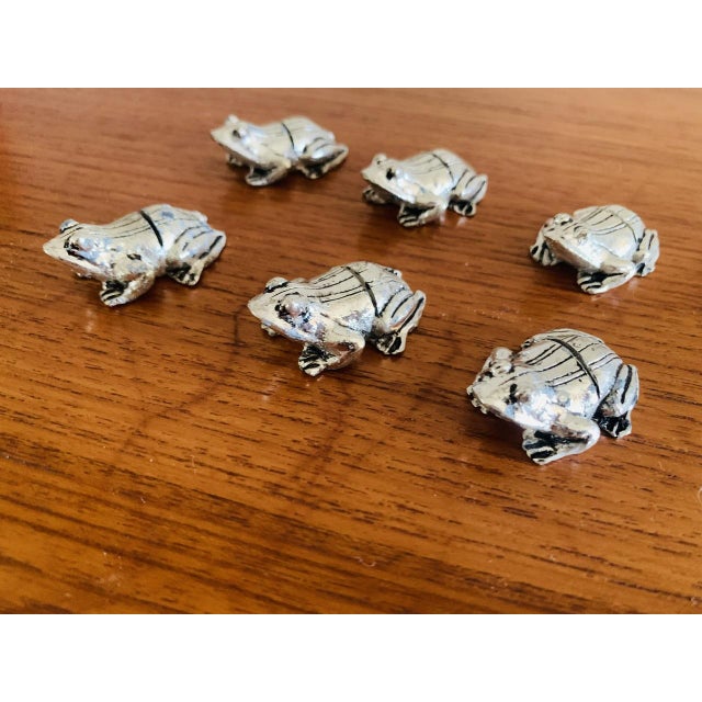 Silver-Plated Frog Knife Rests, 1950s, Set of 6 For Sale - Image 18 of 18