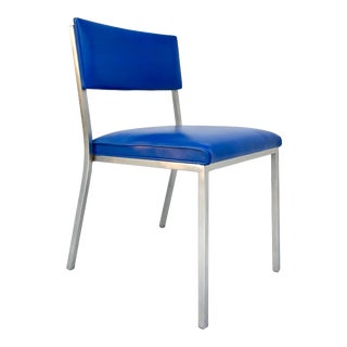 Vintage Bright Blue and Steel Modern Chair For Sale